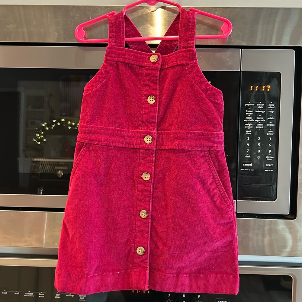 Girls J. Crew Burgundy Corduroy Jumper Dress. Size 3T